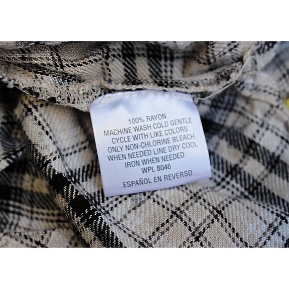 Style and Co - Celestial Plaid (Stars Print) Smock Top - Rayon Flannel, 1X Plus - Picture 8 of 8